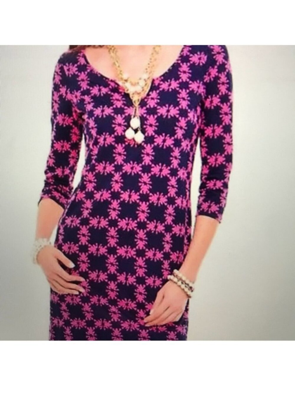 Lilly Pulitzer Get Hoppy Frog Print Gretchen Dress Pink Navy Blue Size XS